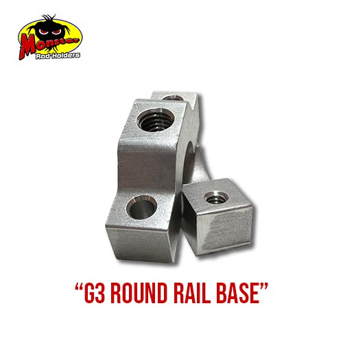 G3 Boats Round Rail Base - 10 G3 Round Rail Rod Holder Base product photo for G3 round rails
