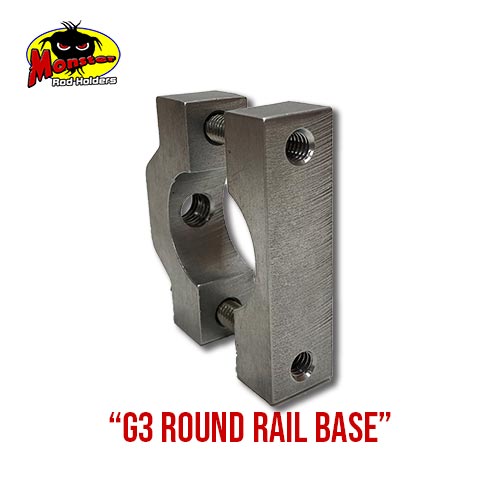 G3 Boats Round Rail Base - 12 G3 Round Rail Rod Holder Base product photo for G3 round rails