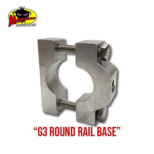 G3 Boats Round Rail Base - 2 G3 Round Rail Rod Holder Base product photo for G3 round rails