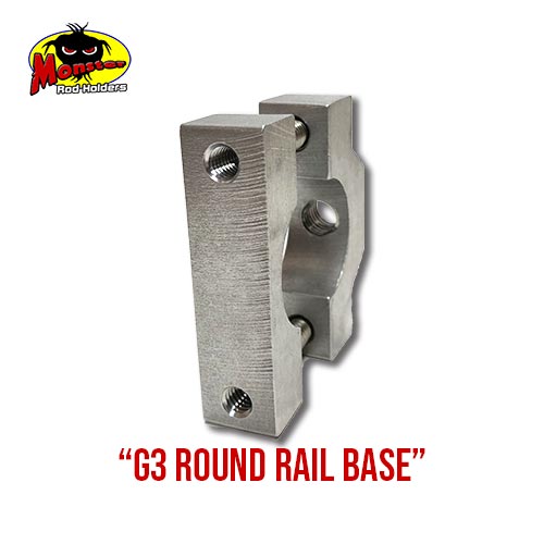 G3 Boats Round Rail Base -3 G3 Round Rail Rod Holder Base product photo for G3 round rails