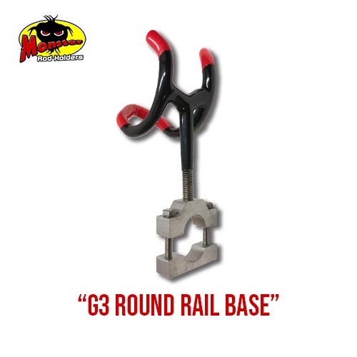 G3 Boats Round Rail Base -4 G3 Round Rail Rod Holder Base product photo for G3 round rails