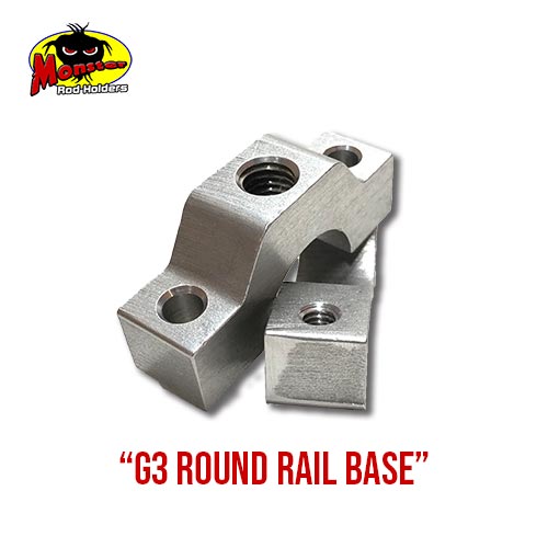 G3 Boats Round Rail Base - 5 G3 Round Rail Rod Holder Base product photo for G3 round rails