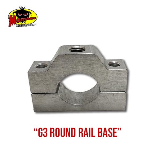 G3 Boats Round Rail Base - 6 G3 Round Rail Rod Holder Base product photo for G3 round rails