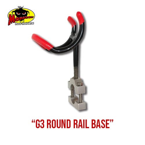 G3 Boats Round Rail Base - 7 G3 Round Rail Rod Holder Base product photo for G3 round rails