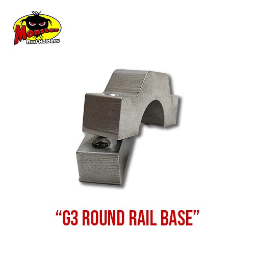 G3 Boats Round Rail Base - 9 G3 Round Rail Rod Holder Base product photo for G3 round rails