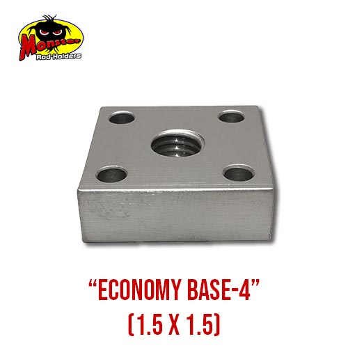 MRH Product Economy Base 4-2 Economy Base 4 Rod Holder Mount product photo for boats, pontoons, racks, kayaks, and custom fishing setups