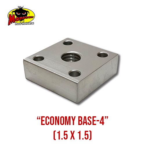 MRH Product Economy Base 4-3 Economy Base 4 Rod Holder Mount product photo for boats, pontoons, racks, kayaks, and custom fishing setups