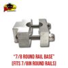 MRH Product Round Rail Base 7_8 – 13 7/8-Inch Round Rail Rod Holder Base product photo for 7/8 in round boat rails