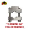MRH Product Round Rail Base 7_8 – 2 7/8-Inch Round Rail Rod Holder Base product photo for 7/8 in round boat rails
