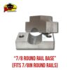 MRH Product Round Rail Base 7_8 – 4 7/8-Inch Round Rail Rod Holder Base product photo for 7/8 in round boat rails