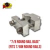 MRH Product Round Rail Base 7_8 – 7 7/8-Inch Round Rail Rod Holder Base product photo for 7/8 in round boat rails