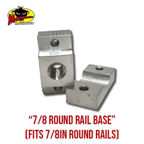 MRH Product Round Rail Base 7_8 – 9 7/8-Inch Round Rail Rod Holder Base product photo for 7/8 in round boat rails