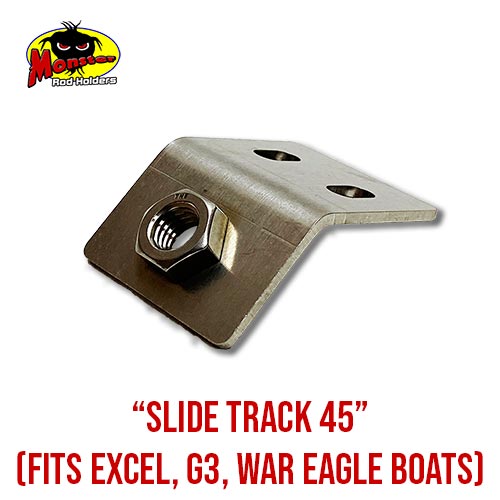 MRH Product Slide Track 45 - 5 Slide Track 45 Rod Holder Base product photo for multi-rod boat and pontoon layouts