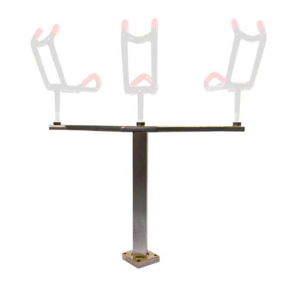 flat-rail-corner-t Corner T-Bar Rod Holder Rack for Flat Rails product photo for multi-rod boat and pontoon layouts