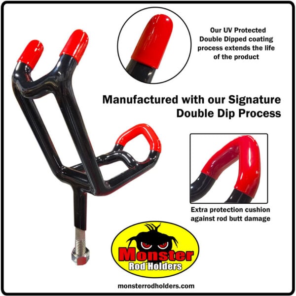 monster-rod-holder-double-dipped-coating OG 33/45 Catfish Rod Holder UV coated finish detail