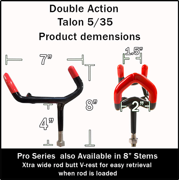 MONSTER-ROD-HOLDERS-5-35-DEMENSIONS Talon 5/35 Catfish Rod Holder dimensions and angle diagram