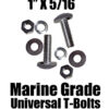 Universal Slide Track T-bolts for Marine Use