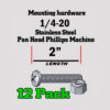 SS Pan Head Machine Screw 1/4-20 x 2"