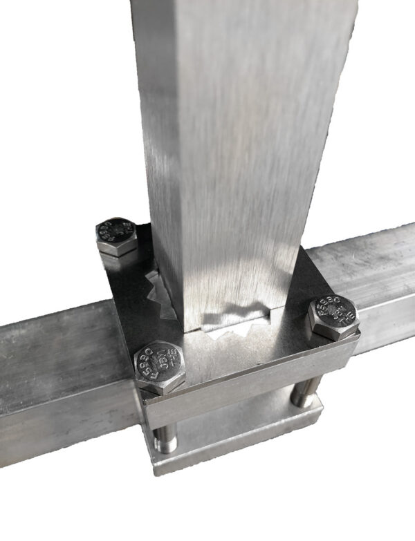 Pontoon Corner T Mount Pontoon Corner T-Bar Rod Holder Rack product photo for pontoon rails and boat corners