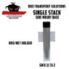 single-stack-rod-net-holder-side--mount-base Landing Net Caddy for Catfish Nets product photo for boats, pontoons, racks, kayaks, and custom fishing setups