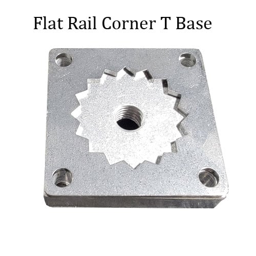 flat-rail-corner-t-base Replacement Flat Corner T-Bar Base product photo for multi-rod boat and pontoon layouts
